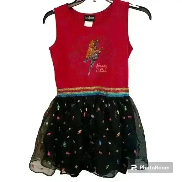 Harry Potter Official Tutu Dress Sequin Lightning Bolt girls size large size 10 - Picture 1 of 11